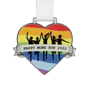 Custom made medal for Happy Moms Run